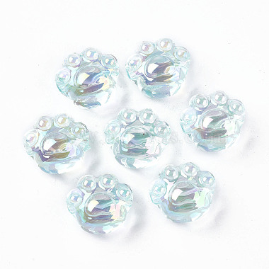 UV Plating Rainbow Iridescent Acrylic Beads(X-OACR-P010-18)-2