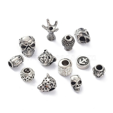Antique Silver Mixed Shapes Stainless Steel Beads