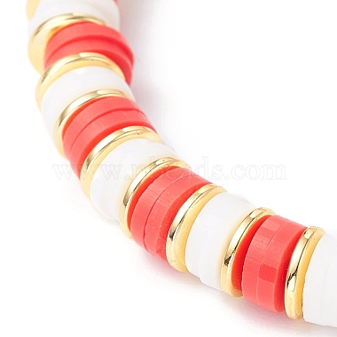 Synthetic Hematite & Polymer Clay Heishi Beads Stretch Bracelet(BJEW-JB07226-05)-4