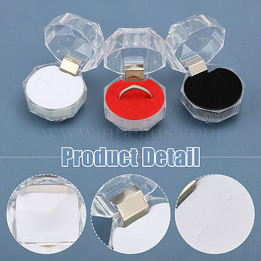 42Pcs 3 Colors Octagon Transparent Plastic Ring Boxes(CON-CA0001-022)-6