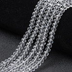 Glass Beads Strands, Faceted Abacus, Rondelle, Clear, 8x6mm, Hole: 1mm, about 60~62pcs/strand, 39~40cm(EGLA-A034-T8mm-D19)