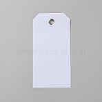 Plastic Big Pendants, Rectangle, White, 120x60x0.2mm, Hole: 6mm(KY-WH20006-05A)
