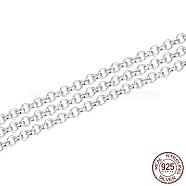 925 Sterling Silver Rolo Chains, Soldered, 925 Sterling Silver Plated, 1.5mm(STER-WH0011-05S)