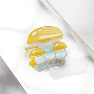 Cute Mushroom Cellulose Acetate Claw Hair Clips, Hair Accessories for Girls, Yellow, 50x43mm(PW-WG40B9D-02)