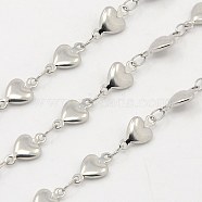 304 Stainless Steel Heart Chains, Decorative Chains, Soldered, Stainless Steel Color, 5.5x2mm(CHS-K001-53-5.5mm)