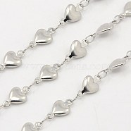 Tarnish Resistant 304 Stainless Steel Heart Chains, Decorative Chains, Soldered, Stainless Steel Color, 5.5x2mm(CHS-K001-53-5.5mm)