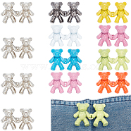 12 Sets 9 Colors Zinc Alloy Button Pins for Jeans, Garment Accessories, Bear, Mixed Color, 40x26.5x9.7mm(FIND-CP0001-44)
