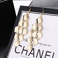 Fashionable Alloy Tassel Earrings, Rhombus Dangle Earrings for Women, Golden(LE0985-2)