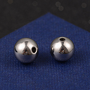 Round 304 Stainless Steel Beads, Stainless Steel Color, 10x9mm, Hole: 2mm(STAS-M252-05)
