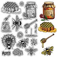 Custom PVC Plastic Clear Stamps, for DIY Scrapbooking, Photo Album Decorative, Cards Making, Stamp Sheets, Film Frame, Bees, 160x110x3mm(DIY-WH0439-0347)