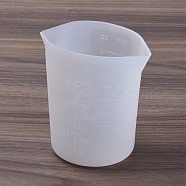 Silicone Measuring Cups, with Scale & Double Spout, Resin Craft Mixing Tools, White, 105x80x110mm, Inner Diameter: 70x100mm, Capacity: 350ml(11.84fl. oz)(DIY-F128-01A)