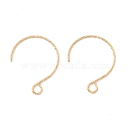 Ion Plating(IP) 316 Surgical Stainless Steel Earring Hooks, with Horizontal Loops, Golden, 23.5x18mm, Hole: 3x2.6mm, Pin: 0.6mm(X-STAS-D183-03G-01)
