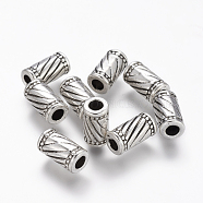 Tibetan Style Alloy Beads, Lead Free and Cadmium Free, Column, Antique Silver Color, Size: about 6mm in diameter, 11mm long, hole: 3mm.(LF0336Y)