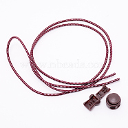 Polyester Latex Elastic Cord Shoelace, with Plastic Spring Cord Locks, Dark Red, 2.7mm(AJEW-WH0121-55C)