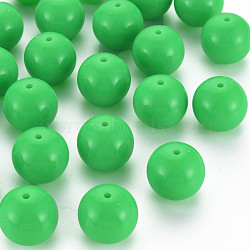 Fluorescence Chunky Acrylic Beads, Round, Lime, 20mm, Hole: 2~3mm, about 105pcs/500g(MACR-R517-20mm-07)