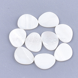 Freshwater Shell Cabochons, Oval, Seashell Color, 15x12x1.5mm(SHEL-S274-93)