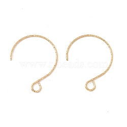 Ion Plating(IP) 316 Surgical Stainless Steel Earring Hooks, with Horizontal Loops, Golden, 23.5x18mm, Hole: 3x2.6mm, Pin: 0.6mm(X-STAS-D183-03G-01)