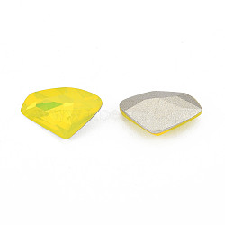 K9 Glass Rhinestone Cabochons, Pointed Back & Back Plated, Faceted, Diamond, Citrine, 9x14x4.5mm(MRMJ-N029-23-01)