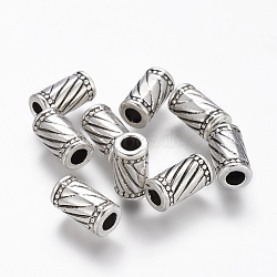 Tibetan Style Alloy Beads, Lead Free and Cadmium Free, Column, Antique Silver Color, Size: about 6mm in diameter, 11mm long, hole: 3mm.(LF0336Y)