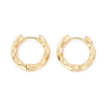 Hammered Small Huggie Hoop Earrings for Girl Women, Real 18K Gold Plated, 9 Gauge, 3x17mm, Pin: 1mm