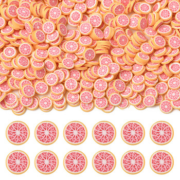 100G Handmade Polymer Clay Nail Art Decoration, Fashion Nail Care, No Hole, Grapefruit, Light Salmon, 3.5~9x3.5~8x0.1~3mm