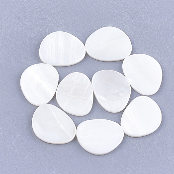 Freshwater Shell Cabochons, Oval, Seashell Color, 15x12x1.5mm