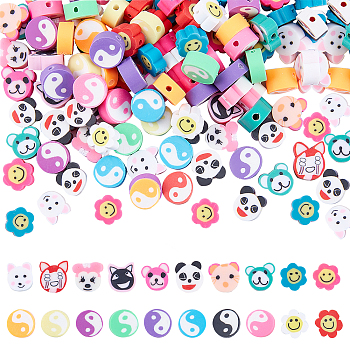150Pcs 3 Style Handmade Polymer Clay Beads, Mixed Shapes, Mixed Color, 50pcs/style, 200pcs/box
