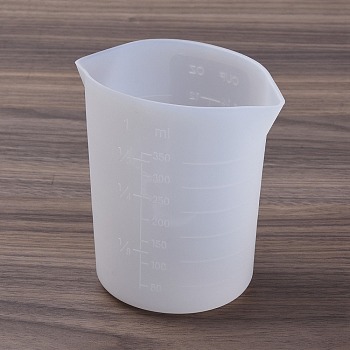 Silicone Measuring Cups, with Scale & Double Spout, Resin Craft Mixing Tools, White, 105x80x110mm, Inner Diameter: 70x100mm, Capacity: 350ml(11.84fl. oz)
