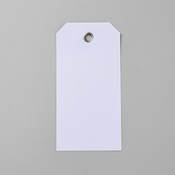 Plastic Big Pendants, Rectangle, White, 120x60x0.2mm, Hole: 6mm