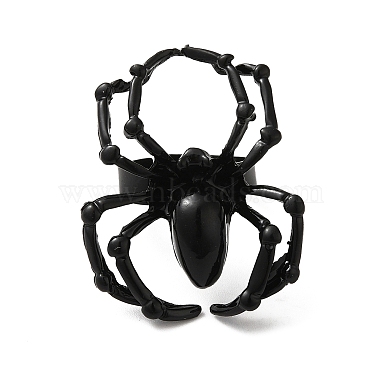 bague réglable araignée en alliage pour halloween(X-RJEW-O048-01EB)-2