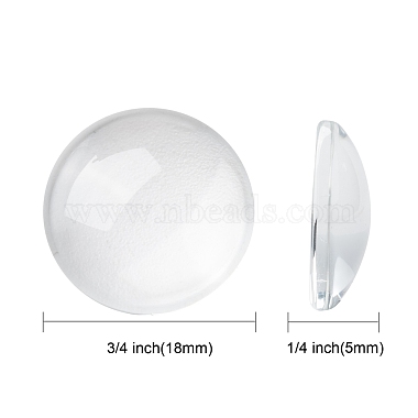 Прозрачные стеклянные кабошоны(X-GGLA-R026-18mm)-2
