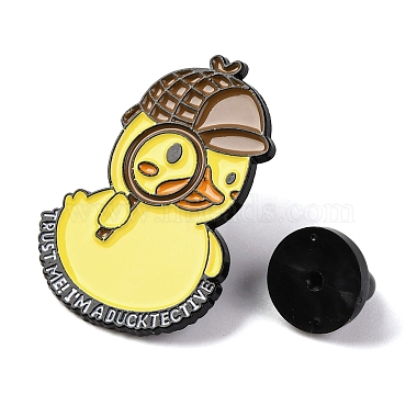 Cartoon Duck Trust Me! I'm A Duck Tective Enamel Pins(JEWB-F033-01A)-3