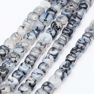 Light Steel Blue Cube Natural Agate Beads