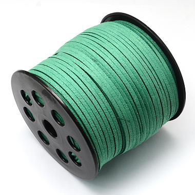 Eco-Friendly Faux Suede Cord, Faux Suede Lace, Medium Sea Green, 3.0x1.4mm,  about 98.42 yards(90m)/roll