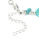 Synthetic Turquoise Heart Charm Bracelet with Chips Beaded Chains(BJEW-TA00295-03)-3