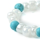 turquoise synthétique ronde avec anneaux extensibles en perles de verre pour femmes(RJEW-JR00707-03)-4