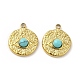 Natural Turquoise Flat Round with Eye Charms(STAS-J401-VC559)-1