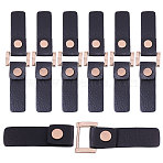 6Pcs PU Leather & Alloy Side Clip Detachable Purse Suspension Clasps for Bag Strap Making, Golden, Black, 129x29x2~7mm(FIND-CA0010-42)