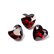 Glass Rhinestone Cabochons, Pointed Back & Back Plated, Faceted, Heart, Siam, 10x10x5mm(RGLA-A026-09B-208SS)