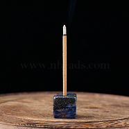 Natural Sodalite Incense Burners, Sqaure Incense Holders, Home Office Teahouse Zen Buddhist Supplies, 15~20mm(INBU-PW0001-17N)