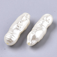 ABS Imitation Pearl Acrylic Beads, Floral White, 23x8x7mm, Hole: 1.2mm(X-OACR-S028-129)