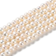 Natural Cultured Freshwater Pearl Beads Strands, Potato, Grade 2A, PapayaWhip, 4.5~7x4~5mm, Hole: 0.5mm, about 70pcs/strand, 13.86 inch(35.2cm)(PEAR-E018-56)