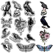 Custom PVC Plastic Clear Stamps, for DIY Scrapbooking, Photo Album Decorative, Cards Making, Stamp Sheets, Film Frame, Raven, 160x110x3mm(DIY-WH0439-0131)