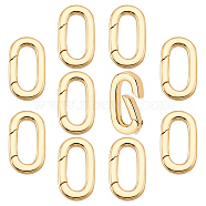 Elite 10Pcs Brass Spring Gate Rings, Oval, Real 18K Gold Plated, 9 Gauge, 16x8.5x3mm(KK-PH0005-23)