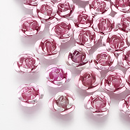 Aluminum Beads, 3-Petal Flower, Pearl Pink, 7x4mm, Hole: 0.8mm, about 950pcs/bag(FALUM-T001-01A-15)