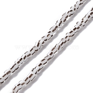 Handmade Lampwork Beads Strands,  2 Tone, Column, Coconut Brown, 4~5.5x2~4mm, Hole: 0.8mm, about 130pcs/strand, 14.96~15.75 inch(38~40cm)(BLOW-K001-01A-11)