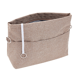 Custom Oxford Cloth Tarp Zip Cosmetic Pouches, Rectangle, Tan, 20.5x33.8x10cm(AJEW-WH0043-25A)