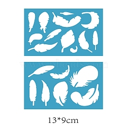 Acrylic Earring Handwork Template, Card Leather Cutting Stencils, Deep Sky Blue, Feather, 130x90x2mm, 2pcs/set(DIY-WH0359-096)