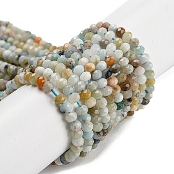 Natural Flower Amazonite Beads Strands, Faceted, Rondelle, 4x3mm, Hole: 0.8mm, about 126pcs/strand, 15.16 inch(38.5cm)(G-F759-02)