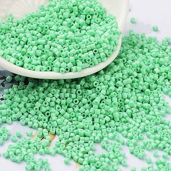 Baking Paint Glass Seed Beads, Cylinder, Pale Green, 2x1.5mm, Hole: 1mm, about 50398pcs/pound